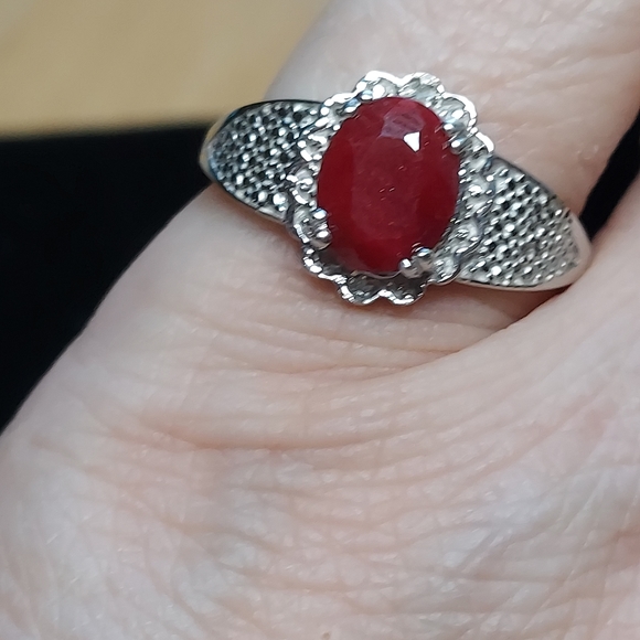 Ruby & Diamond ring - Picture 3 of 4
